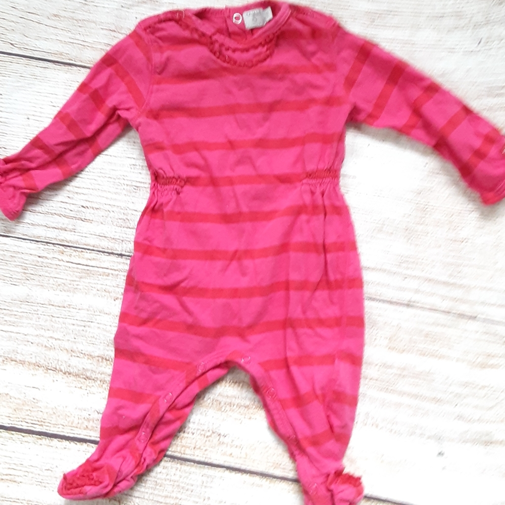 Taille cotton striped footed sleeper sz 3m